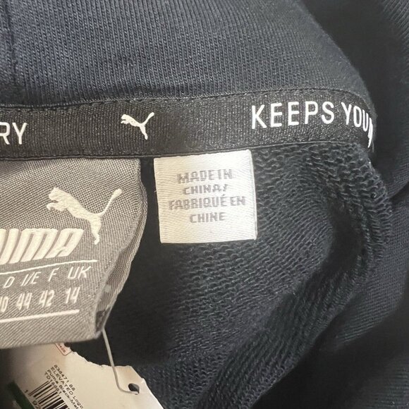 Puma Women’s Hoodie L Black Pullover Metallic Ash Logo New With Tags Casual Fit - Picture 6 of 14